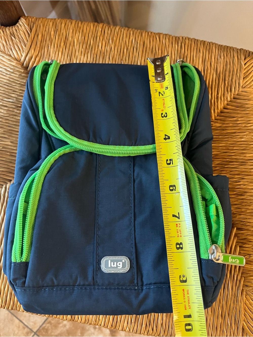Lug Caddy Vertical Toiletry Bag Crossbody Navy Blue Lime Green Trim Travel - Picture 13 of 15